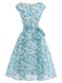 [Prévente] Robe Évasée Florale Col Bateau Ceinture à Nouer Années 1950 2