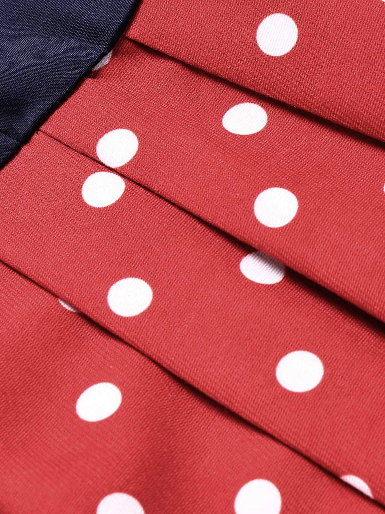 [Prévente] Robe à Pois à Col Pétale Bleu Marine Années 1950