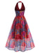 [Prévente] Robe Multicolore Floral Dos Nu Col V Tulle Années 1930 5