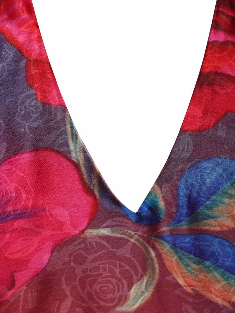 [Prévente] Robe Multicolore Floral Dos Nu Col V Tulle Années 1930 6