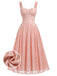 [Prévente] Robe Bretelles Spaghetti Col Cœur Dentelle Col Corset Rose Années 1940
