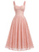 [Prévente] Robe Bretelles Spaghetti Col Cœur Dentelle Col Corset Rose Années 1940 2