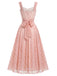 [Prévente] Robe Bretelles Spaghetti Col Cœur Dentelle Col Corset Rose Années 1940 4