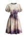 Robe cosplay Halloween tie-dye de démone à manches bouffantes Années 1950