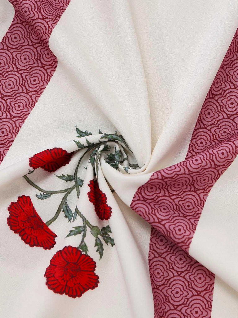 Robe Évasée Rose Bretelles Fines Beige Années 1950
