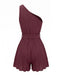 Combishort One-Shoulder Uni Ceinturé Textured Années 1950