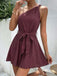 Combishort One-Shoulder Uni Ceinturé Textured Années 1950