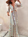 Robe Col V Bohème Géométrique Imprimé Découpé Maxi Années 1970 3
