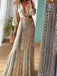 Robe Col V Bohème Géométrique Imprimé Découpé Maxi Années 1970 4