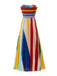 Robe Bustier Plissé Longue Arc-en-Ciel Années 1970 3