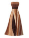 [Prévente] Robe longue bustier plissée marron années 1970