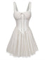 Robe de ballerine beige pois fines bretelles années 1970