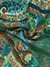 Robe Longue Paisley Halter Col V Profond Dos Nu Verte Années 1970 6