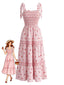 Robe Maxi Petites Fleurs Rose Années 40