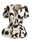Blouse Col V Manches Bouffantes Fleurs Années 1940