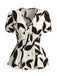 Blouse Col V Manches Bouffantes Fleurs Années 1940
