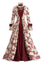 Robe de Bal Corset Floral Rococo Rouge Années 1930