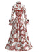 Robe de Bal Corset Floral Rococo Rouge Années 1930