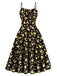 Robe Évasée Florale Sans Manches Bretelles Fines Années 1940 7