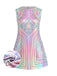 [Prévente] Robe Mini Ligne A sans Manches Géométrique Argent Irisé Années 60