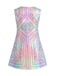 [Prévente] Robe Mini Ligne A sans Manches Géométrique Argent Irisé Années 60