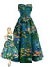 [Prévente] Robe Nénuphar Col Cœur Bustier Bleue Années 1950