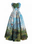 [Prévente] Robe bleu clair sans bretelles décolleté cœur ombrelle années 50