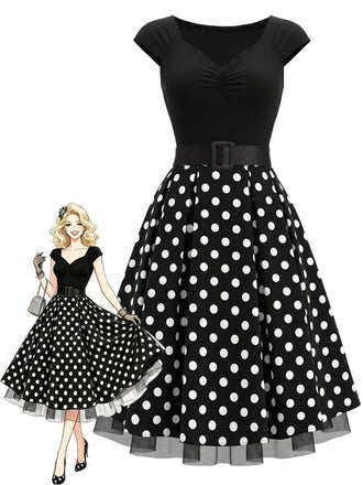 [Pre-Sale] Black 1950s Mesh Vintage Classic Dress 2