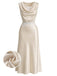 [Prévente] 3PCS Dentelle Satin Drapé Col Taille Champagne Années 1920 2