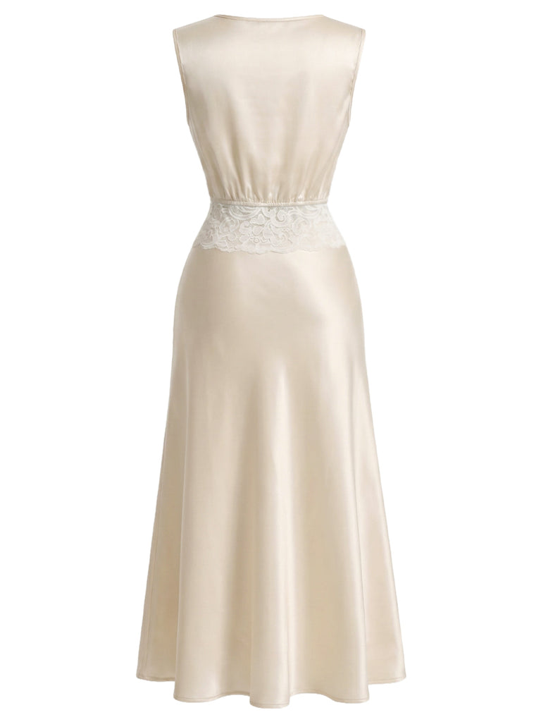 [Prévente] 3PCS Dentelle Satin Drapé Col Taille Champagne Années 1920 5