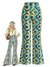 [Prévente] Pantalon multicolore hippie à motif abstrait et coupe légèrement évasée Années 1970