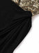 [Prévente] Robe longue noire et dorée à sequins et épaules dénudées années 1920