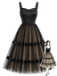 [Prévente] Robe en Satin Tulle à Pois Années 50