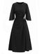 [Prévente] Robe Noire Col Rond Strass Manches Fendues Années 1940 2