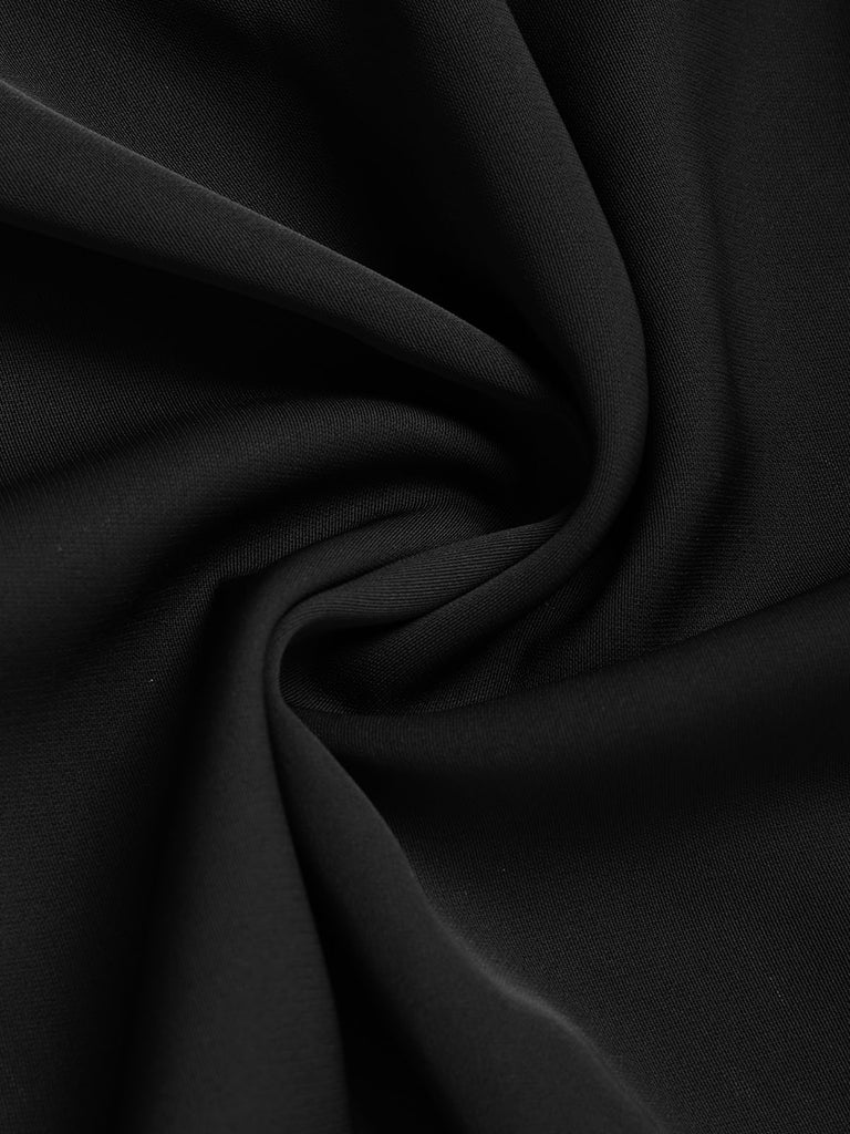 [Prévente] Robe Noire Col Rond Strass Manches Fendues Années 1940 5