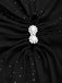 [Prévente] Robe Noire Col Rond Strass Manches Fendues Années 1940 7