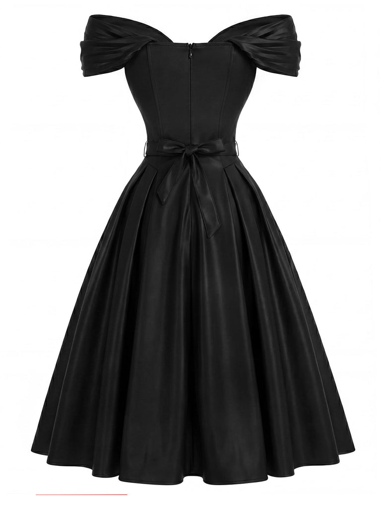 [Prévente] Robe Noir Épaules Dénudées Encolure Cœur Années 1950 4