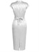 [Prévente] Robe Gris Satin Strass Trapèze Encolure Crayon Années 1960 4