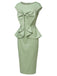 [Prévente] Robe Crayon Nœud Col Ras-du-Cou Uni Vert Années 1960 3