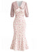 [Pre-Sale] Light Blue 1930s Floral V Neck Dress 3