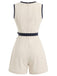 [Prévente] Combishort Beige Contrasté Trim Nœud Belt Années 1970 5