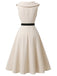 [Prévente] Robe Beige Revers Ceinturé Évasé Années 1950 4