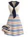 [Prévente] Robe Crème Col Marin Rayé Tricot Années 1970