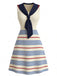 [Prévente] Robe Crème Col Marin Rayé Tricot Années 1970 2