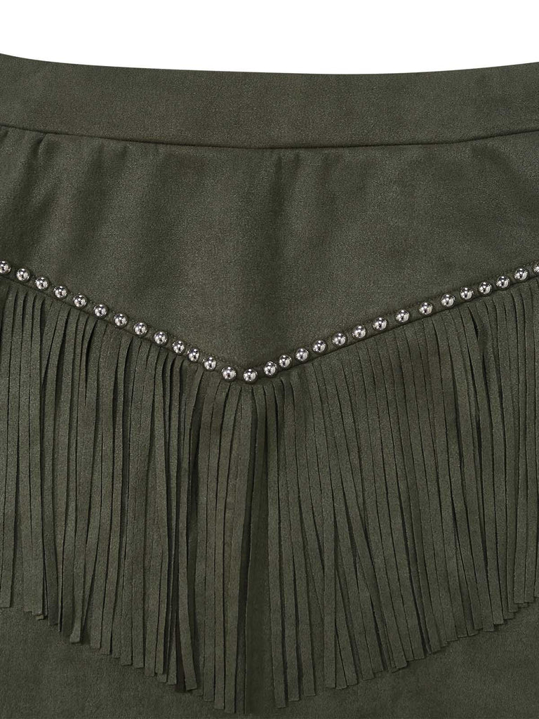 Ensemble Revers Frange Suedette & Moulant Mini Années 1960 6