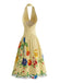 Robe Florale Halter Dos Nu Jaune Années 1950 3