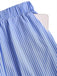 2PCS 2PCS Jambes Larges Rayé Nœud Nœud Péplum Bleu Clair Années 1950 7