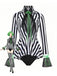 Costume body rayé inspiré de Beetlejuice années 1950