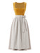 Robe Jaune Col Carré & Rayé Apron Années 1950 2