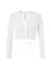Blouse Courte Blanche Florale Dentelle Manches Longues Années 1950
